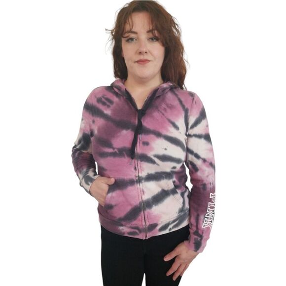 Victoria Secret Full Zipper Hoodie Ombre  Tie Dye Size Medium - Picture 1 of 6